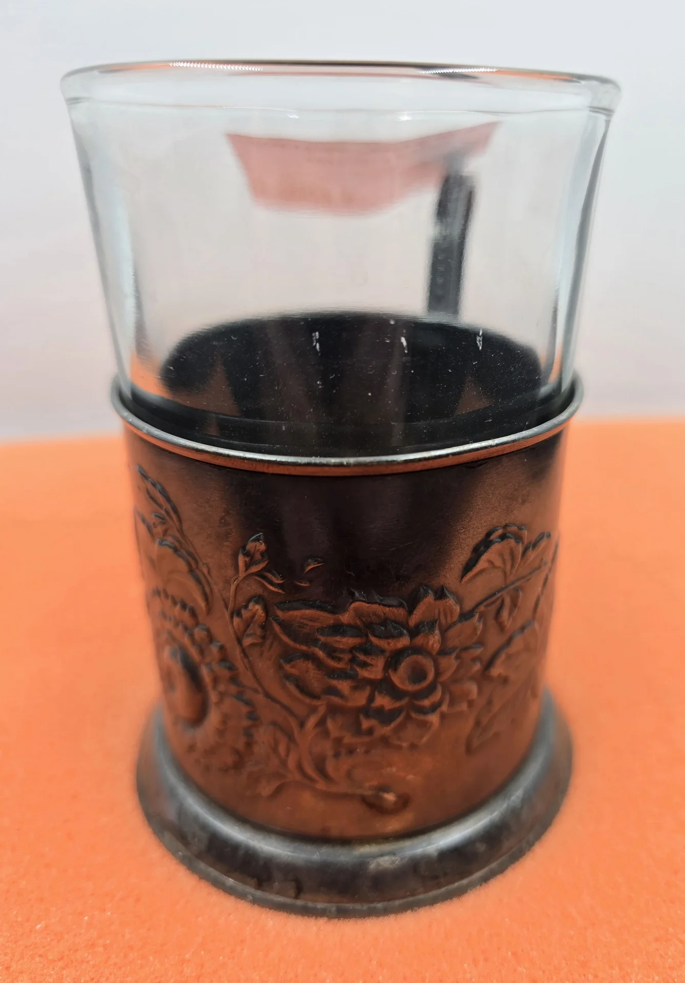 Подстаканник "Астра" со стаканом, мельхиор, СССР — миниатюра 2