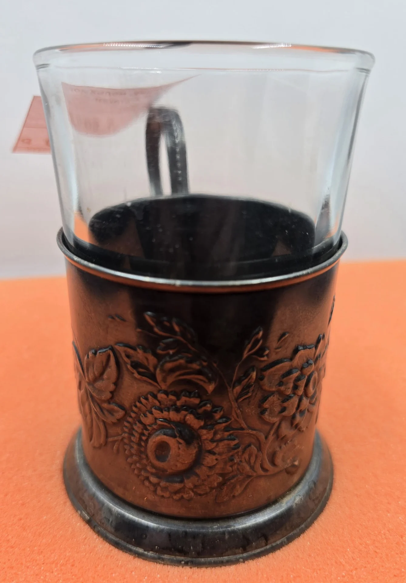 Подстаканник "Астра" со стаканом, мельхиор, СССР — миниатюра 3