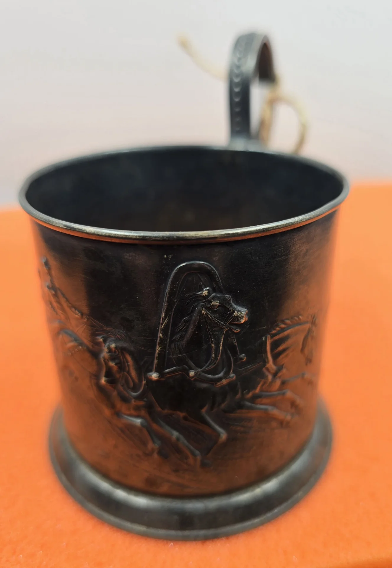 Подстаканник "Зимняя тройка", мельхиор, СССР — миниатюра 3