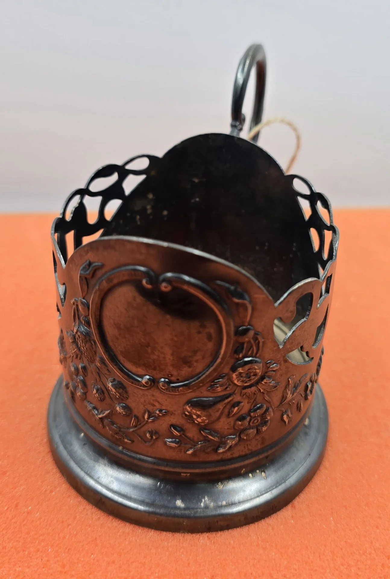 Подстаканник "Фрукты, ягоды", мельхиор, СССР